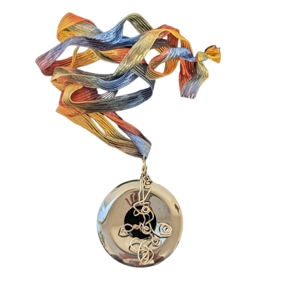 Hematite Stone Blood Stone Necklace Handmade Wire Gage Cord Pendant Rainbow - Picture 7 of 7